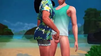 play 2 anak laki-laki blowjob di luar ruangan di pantai (seri pulau ep.1) - animasi 3d the sims 4