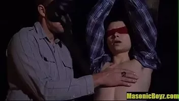 play Boy bound and stripped outdoors- masonicboyz.com